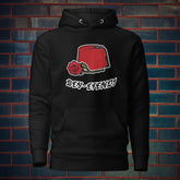 Front view of Fez N’ Rose hoodie with Ottoman calligraphy design